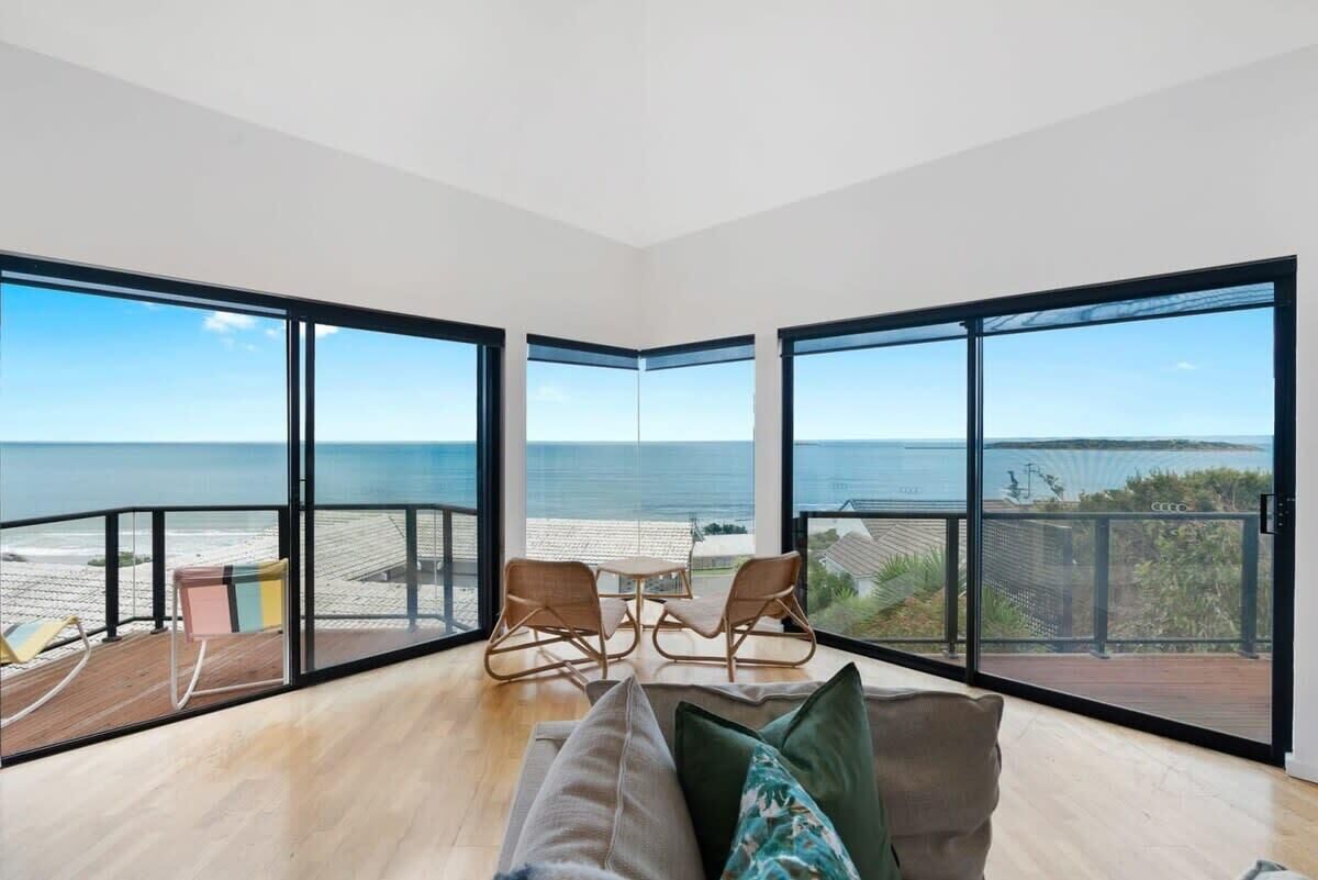 TV, fireplace, books