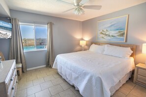 Comfort Condo, 2 Bedrooms, Non Smoking, Beach View | Living area | 42-inch flat-screen TV with satellite channels - Aqua Villa 104 (Fort Walton Beach)