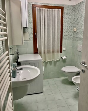 Dusche, Haartrockner, Bidet, Handtücher