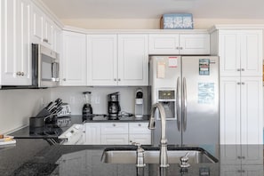 Fridge, microwave, dishwasher, coffee/tea maker - Hawk's Nest, Soundside House in Emerald Isle, NC! (Emerald Isle)