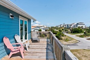 Terrace/patio - Living Under The Rainbow, Almost Oceanfront House in Emerald Isle, NC! (Emerald Isle)