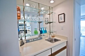 Fridge, microwave, oven, dishwasher - Maritime West B1, Oceanfront Condo in Pine Knoll Shores, NC! (Pine Knoll Shores)