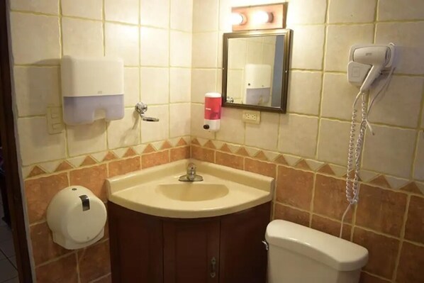 Towels, soap, shampoo, toilet paper