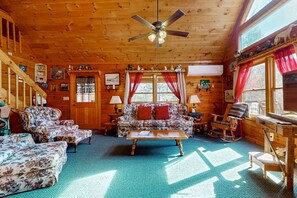 Televisión, chimenea y libros