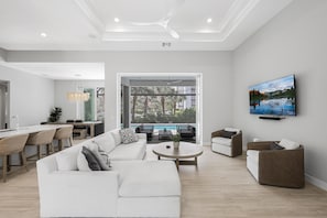 House, Multiple Beds (Modern 2023 built home steps to beach) | Living area - Modern 2023 Built Home Steps to Beach/shops/dining (Marco Island)