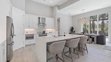 House, Multiple Beds (Modern 2023 built home steps to beach) | Private kitchen