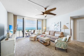 Condo, Multiple Beds (Breezy beachfront condo with panorami) | Living area - Breezy Beachfront Condo With Panoramic Beach View (Marco Island)