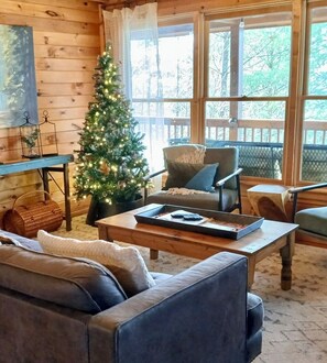 Televisión y chimenea 