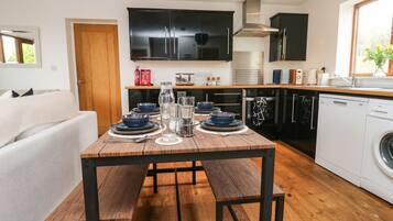 Fridge, dishwasher, electric kettle, toaster