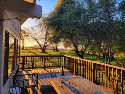 Private hse on 25 acre vineyard with stunning views of rolling country hills.