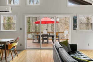 TV, fireplace, stereo - Mountain Chalet, Hot Tub, Grill, and Trails! (Gerton)