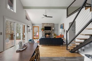 TV, fireplace, stereo - Mountain Chalet, Hot Tub, Grill, and Trails! (Gerton)