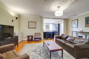 TV, DVD player, books