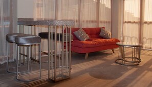 Living area - Spacious Seaview apartment with rooftop Pool (Santa Marta)