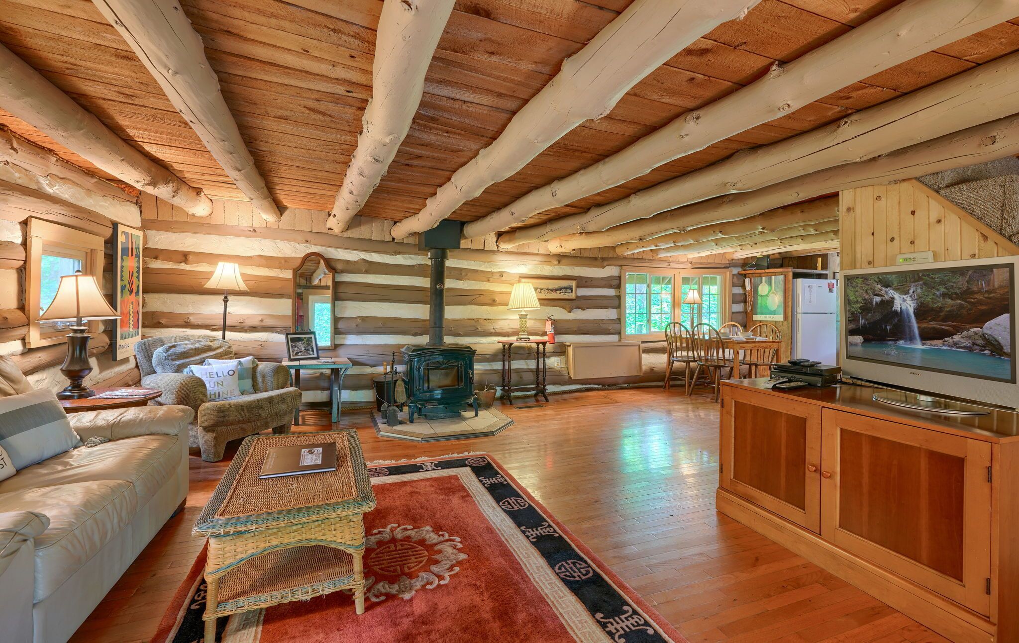 Televisión y chimenea 