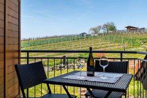 Outdoor dining - Apartment 'Ferienwohnung 2' with Shared Garden, Balcony and Wi-Fi (Hagnau am Bodensee)