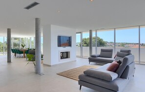 TV, fireplace, stereo