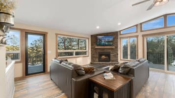 Televisión, chimenea