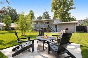 Terrace/patio - Ultra Comfort + Style! NEW HOT TUB & Fire Pit! Two Living Rooms >10 min to Downtown & BSU! (Boise)