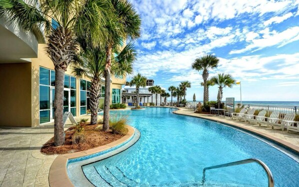 Pool - Luxurious beachfront condo with amazing ocean/sunset views in a prime location!  (Panama City Beach)