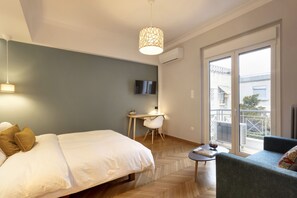 Departamento, 1 habitación, balcón | Ropa de cama