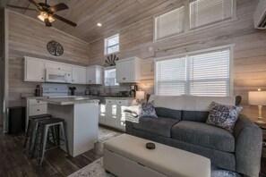 TV, fireplace, offices - Cozy 1BR Tiny Home w/ Pool Access | Free Tix (Flat Rock)