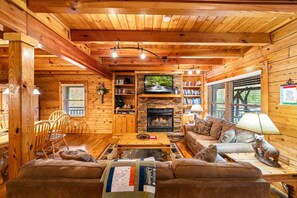 TV connectée, cheminée, jeux vidéo