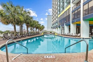 Pool - Oceanfront 1BR King Bed, Tiki Style, Heated Pools (Myrtle Beach)