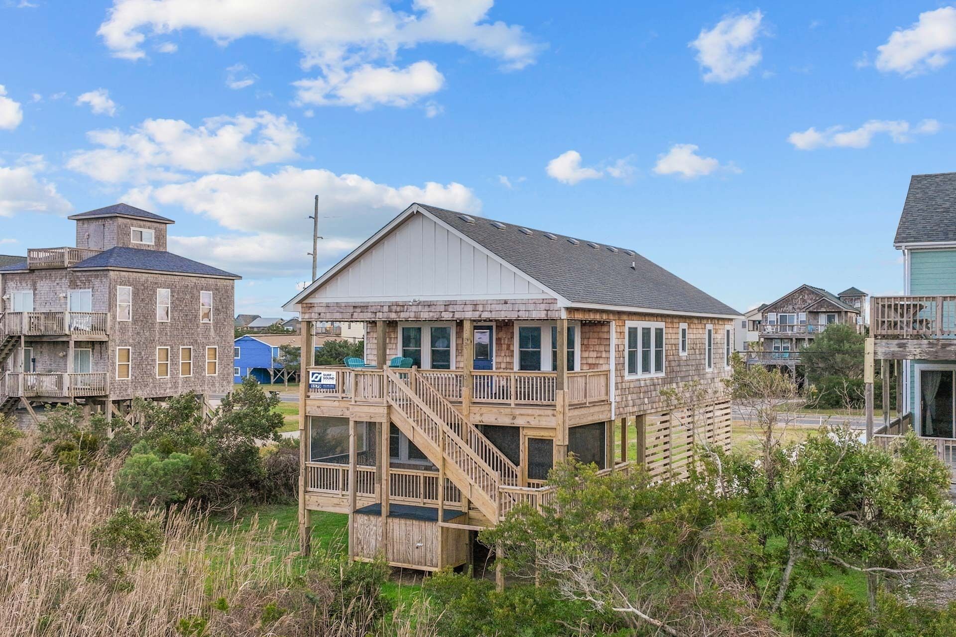 Soundside Sunsets + Dog Friendly w/ Hot Tub, Screened Porch, Media Room, Grill