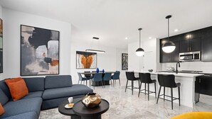 Living area - Harper's Harbor | Tranquil NEW villa w/ PVT pool, luxe BRs, near airport & parks (Orlando)