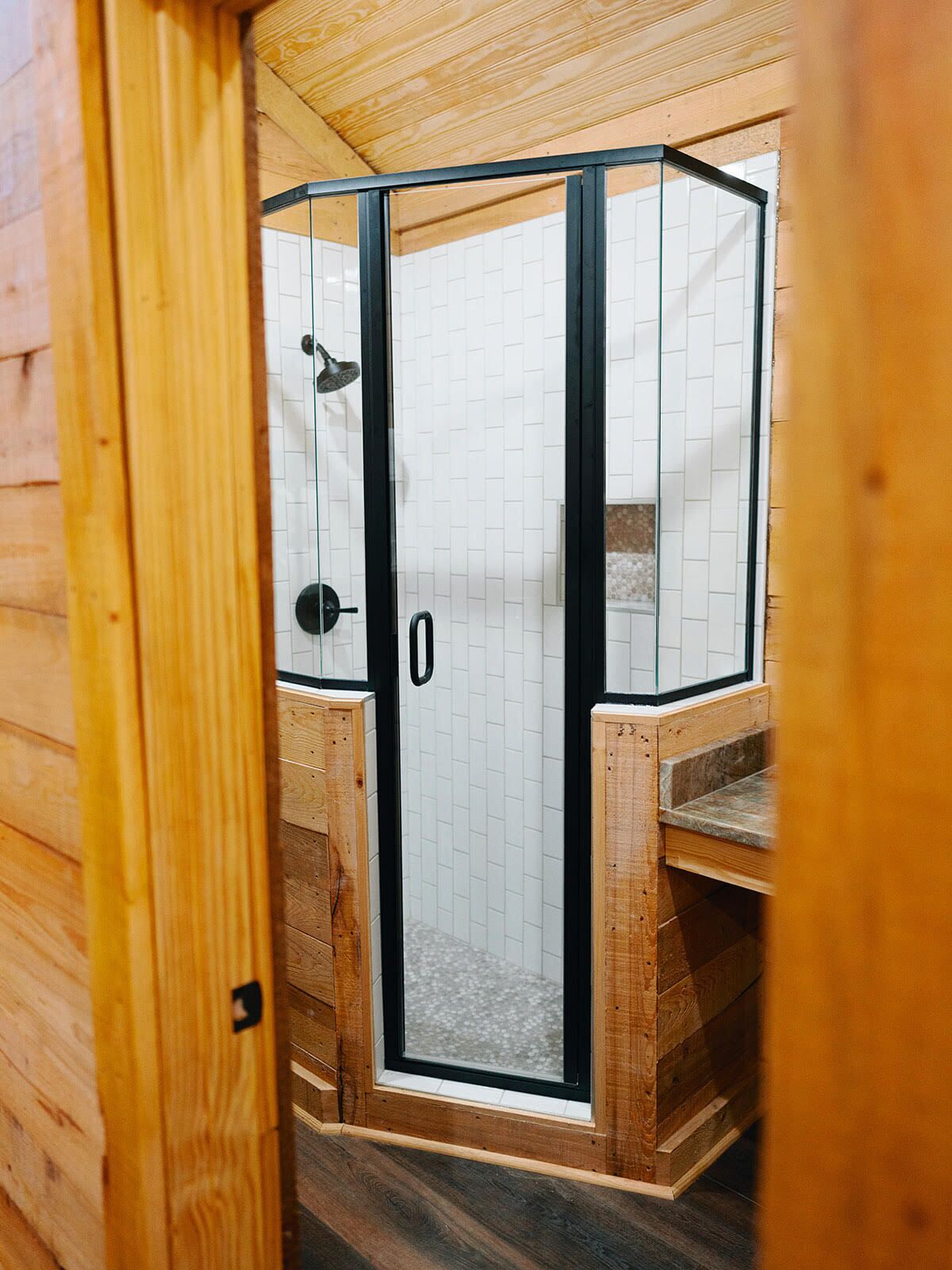 Shower, towels, soap, toilet paper