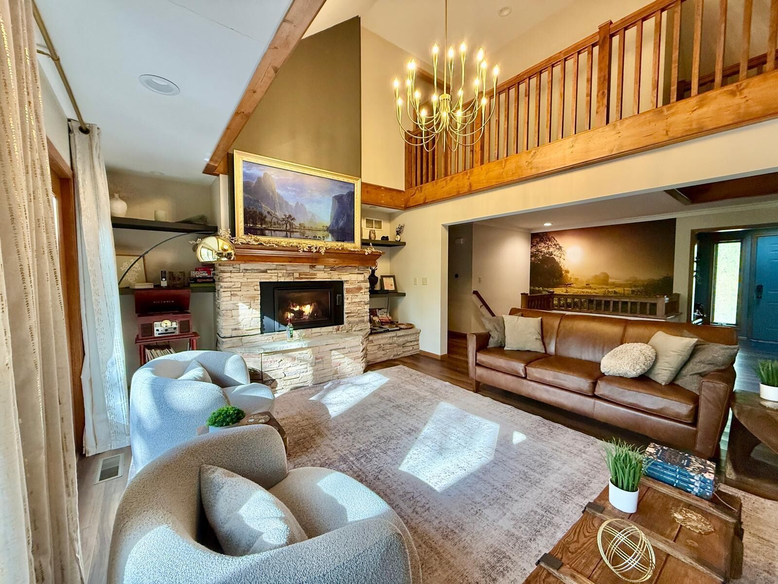Smart TV, fireplace, video games, foosball