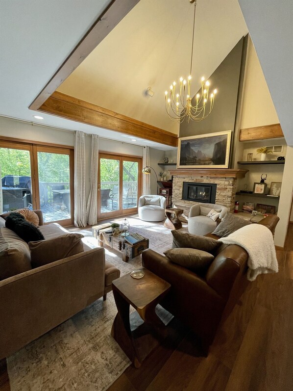 Smart TV, fireplace, video games, foosball