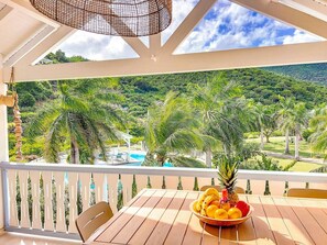Outdoor dining - Dolce Riviera Beach Access Pool View 2 Bedrooms (Anse Marcel)
