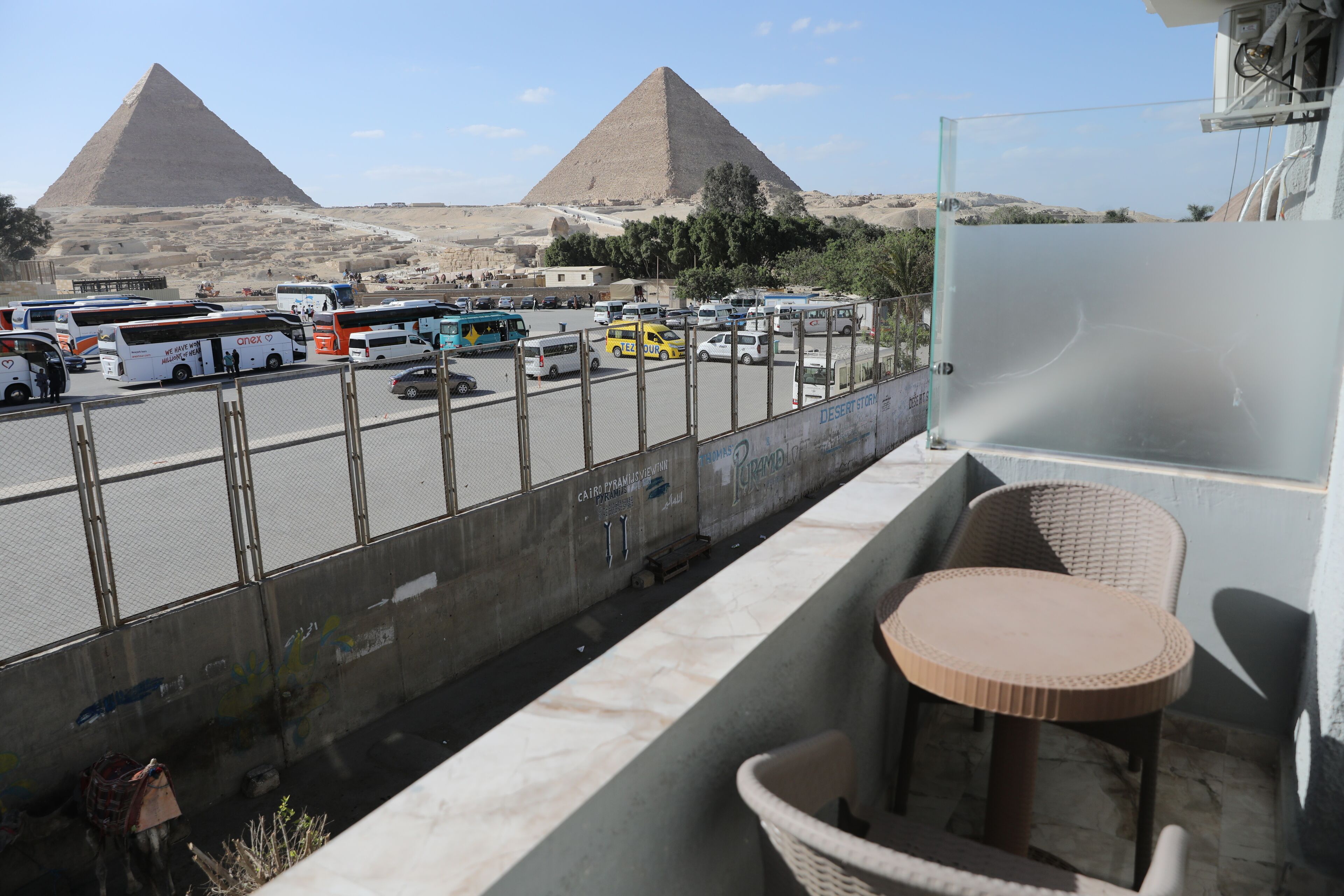 Deluxe Double Room With Panoramic Pyramids View | Terrace/patio