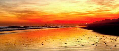 Beach nearby, sun-loungers