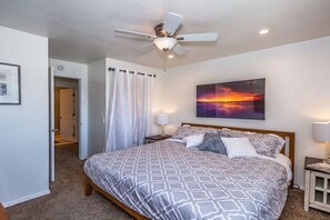 4 habitaciones, tabla de planchar con plancha, wifi y ropa de cama