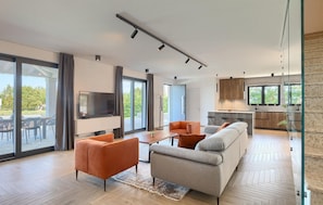 Televisión, chimenea y tenis de mesa