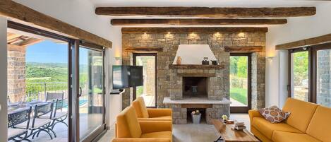 TV, fireplace, ping pong