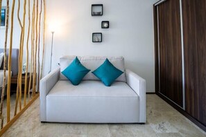 Estudio Confort, 1 cama King size, cocina | Área de sala de estar