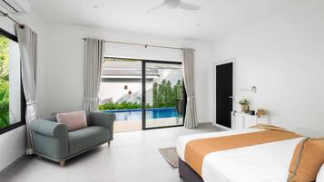 Exclusive-villa - 2 soveværelser | Premium-sengetøj, pengeskab på værelset, skrivebord