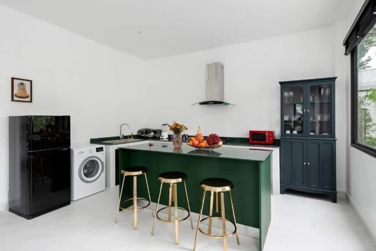 Private kitchen | Fridge, microwave, stovetop, electric kettle