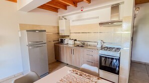 Fridge, microwave, oven, coffee/tea maker