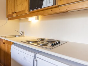 Kühlschrank, Mikrowelle, Herdplatte, Geschirrspüler