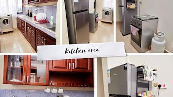 Kühlschrank, Wasserkocher mit Kaffee-/Teezubehör, Wasserkocher