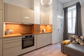 Fridge, oven, stovetop, dishwasher