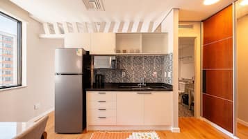 Apartamento conforto | Cozinha privada | Frigobar, máquina de café expresso, chaleira elétrica
