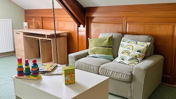 Smart TV, lareira, livros