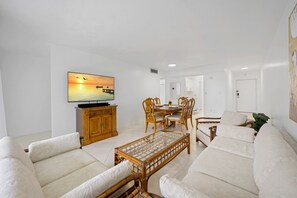 Family Condo, 3 Bedrooms | Living area | 50-inch flat-screen TV with cable channels - LE CARTIER 517 (Sunny Isles Beach)
