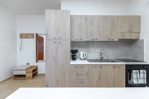 Grand Apartment | Private kitchen | Full-size fridge, microwave, oven, espresso maker